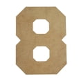 thumbnail image 1 of Wooden Number Unfinished, Collegiate Font, Craft Cutout, 1 of 1