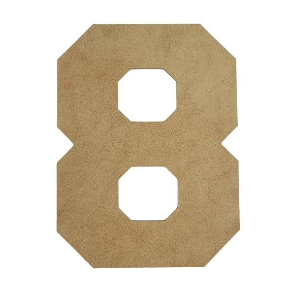 Wooden Number Unfinished, Collegiate Font, Craft Cutout