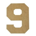 thumbnail image 1 of Wooden Number Unfinished, Collegiate Font, Craft Cutout, 1 of 1