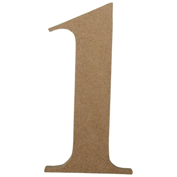 Wooden Number Unfinished, Times Font, Craft Cutout