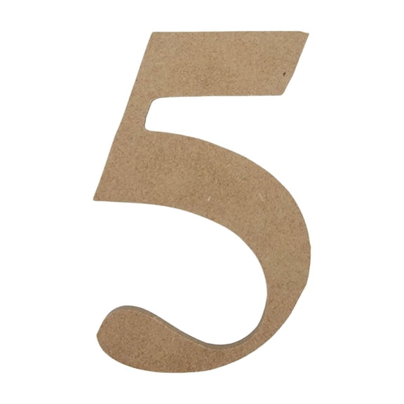 Wooden Number Unfinished, Times Font, Craft Cutout