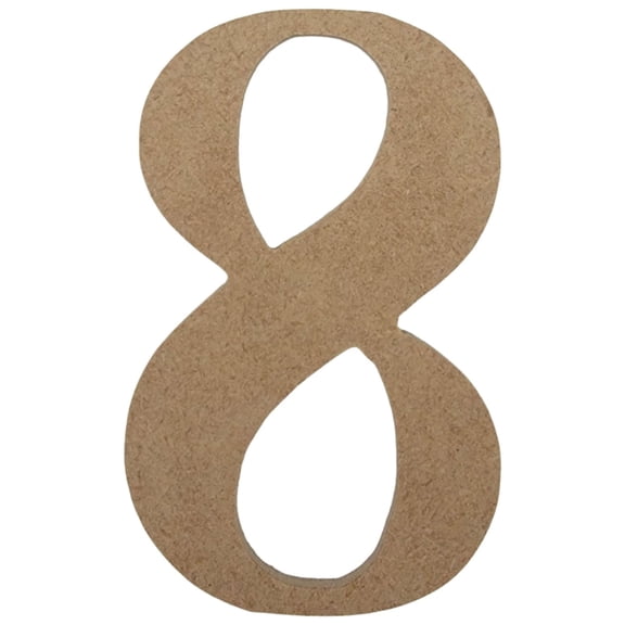 Wooden Number Unfinished, Times Font, Craft Cutout