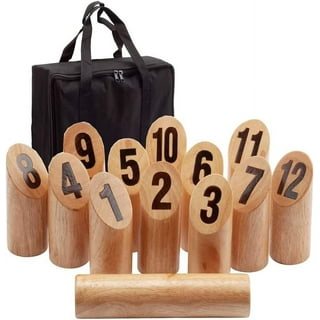 Rally and Roar Kubb Yard Game Set - Rubberwood or Pinewood - Fun,  Interactive Outdoor Family Games - Durable Blocks with Travel Bag