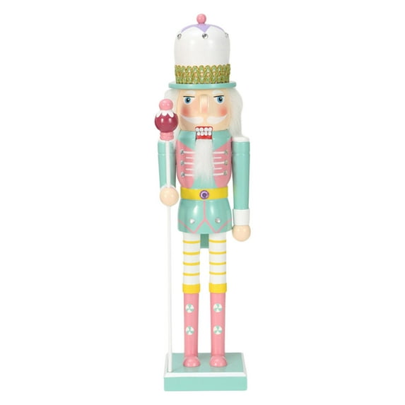 Wooden Nutcracker Desktop Decoration Scene Layout Accessories Painted Decorative Traditional Christmas Doll Nutcracker Crafts green 38cm