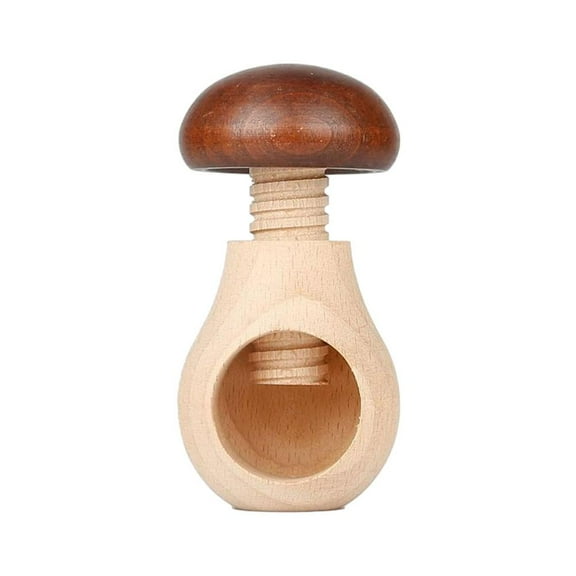 Wooden Nutcracker Mushroom Screw Mechanism Nut Cracker Tool, Easy-to-Use for Walnuts, Gift for Christmas & Kitchen Home Display Decoration