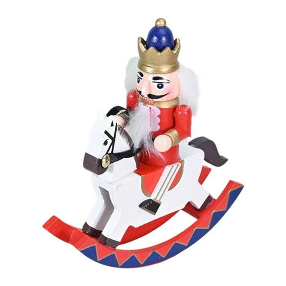 Wooden Nutcracker Ornament Sculpture Classic Colored Costume for Winter Festival Fireplace or Desktop Display