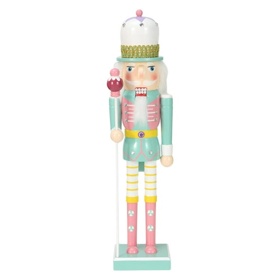 Wooden Nutcracker Ornaments Nutcracker Figurines Painted Kids Toys Scene Layout Accessories Desktop Decoration Christmas Doll green 38cm