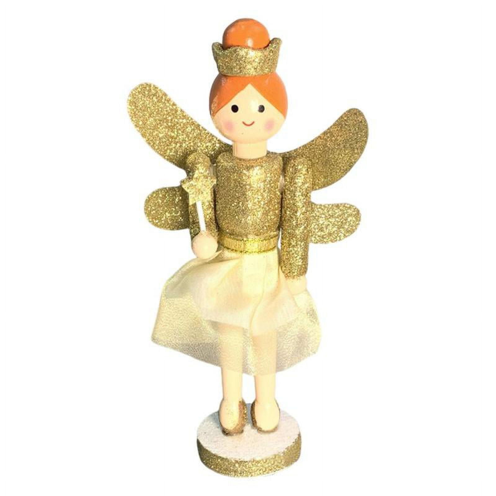 Wooden Nutcracker Ornaments Xmas Handcraft Puppet 7" Golden