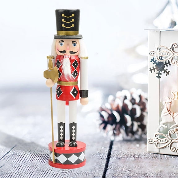 Wooden Nutcracker Soldier Figurine Party Favors Collectible Chic Gift ation Traditional Sculpture for Parties Shop Window , Red