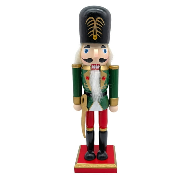 SASABAXI Nutcracker Soldier Wooden Green 1Pcs 10.0X3.1X2.4In