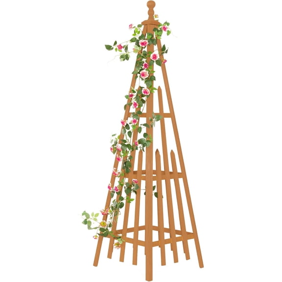 Wooden Obelisk Trellis The Ideal Support for Indoor and Outdoor Gardens, 68''H×20''W, Perfect for Tomatoes, Cucumbers, and Climbing Plants, Can Also be Used as a Background Decoration