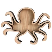 Wooden Octopus Seashell Display Box with Clear Window for Coastal Keepsakes and Sea Glass