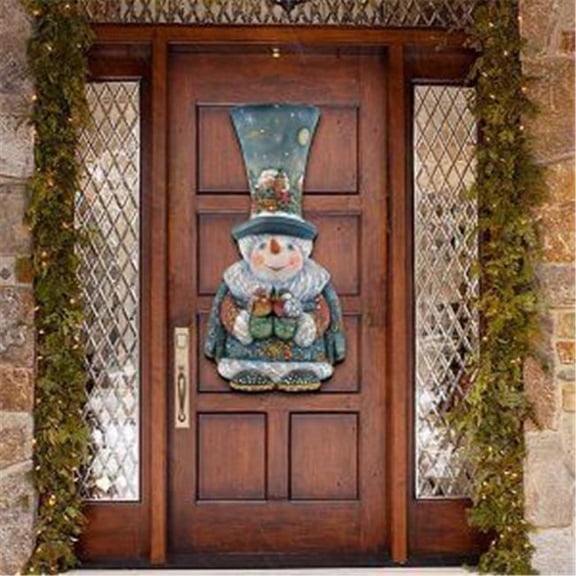 Wooden Old World Christmas Snowman Decorative Hanging or Freestanding Figurine for Home & Garden