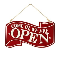 Wooden Open Closed Sign Double-Sided Reversible Hanging Plaque for Business Door, Window, Wall | Rustic Home & Shop Decor