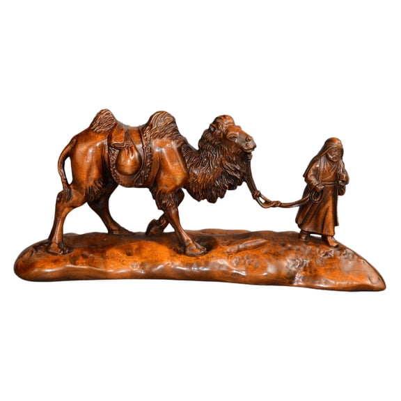 Wooden Ornaments Carved Camel Statue Figurine Desert Silk Road Prosperity Endurance Exploration Journey Unity Fortitude Progress