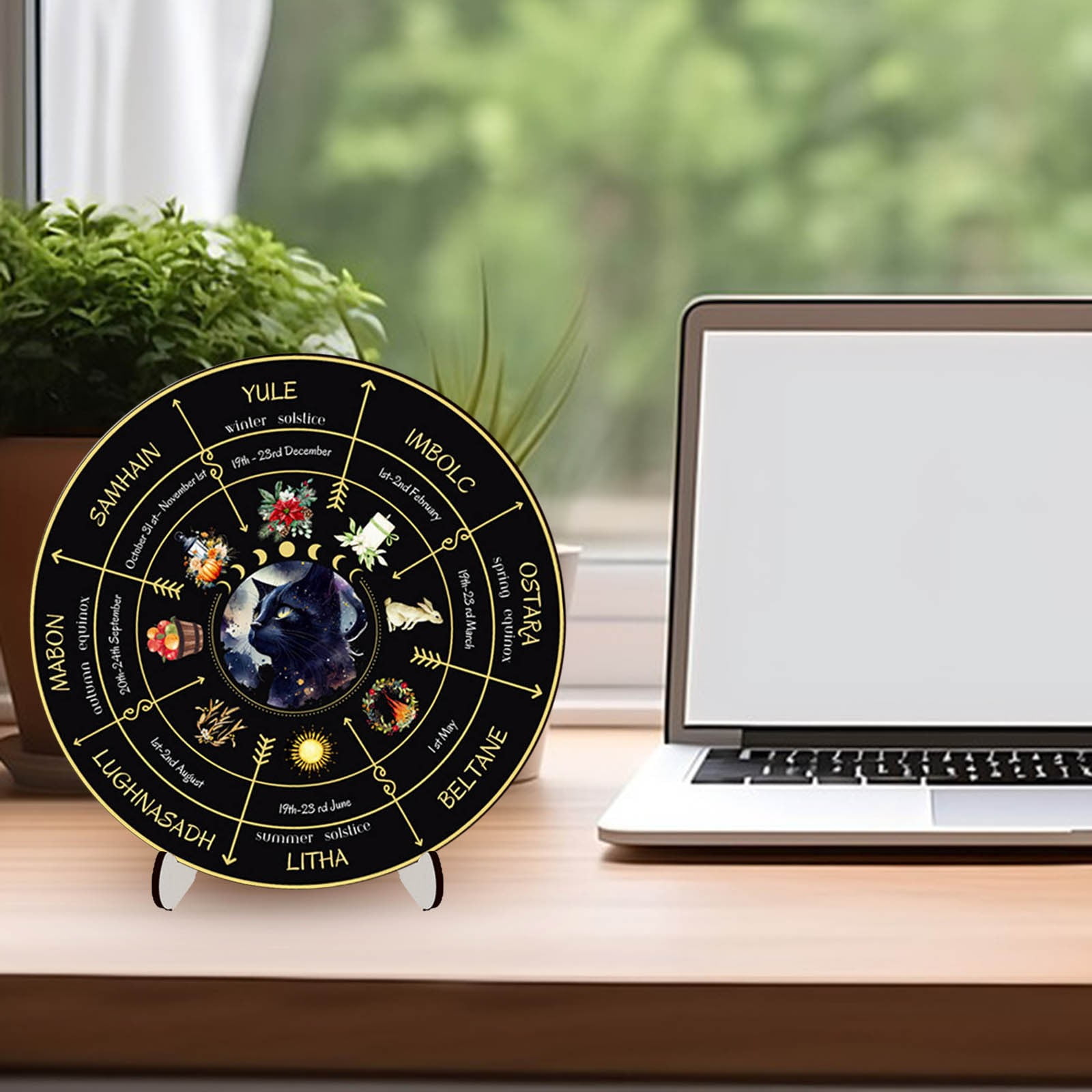 Wooden Ornaments Decorate The Interior Table Top Wheel Calendar Design wooden-ornaments-decorate-the-interior-table-top-wheel-calendar-design