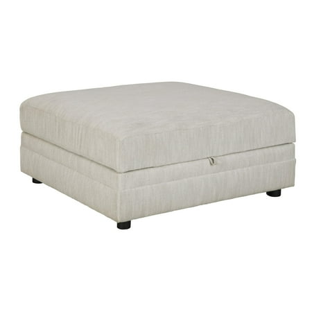 Wooden Ottoman with Hidden Storage and Tubular Legs White- Saltoro Sherpi