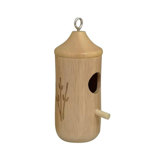 Wooden Outdoor Garden Hanging Bird Feeder for Hummingbirds - Natural Nesting House for Balcony Porch Decor