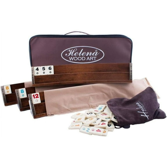 Wooden Oval Rummy Board Game Set