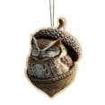 thumbnail image 1 of Wooden Owl Acorn Shaped Pendant Christmas Tree Hanging Decoration, Suitable For Big Kids And Teens As Ideal Theme Party Crafts Ornaments, 8Cm Size Lightweight Perfect For Easy, 1 of 3