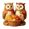 thumbnail image 1 of Wooden Owl Fall Decor with Harvest Basket and Pumpkins, 1 Piece, Multicolor Rustic Design for Home Table and Mantel, Decoration, 1 of 3