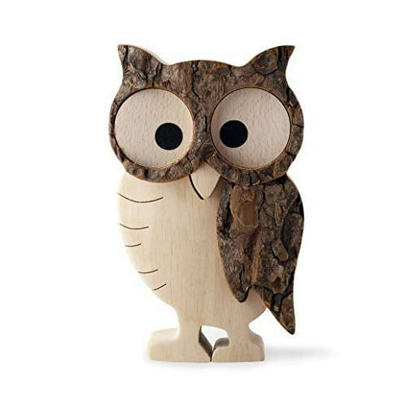 Wooden Owl Figurines Home Decorations - Rustic Owl Statue - Gift for Owls Lovers - Medium