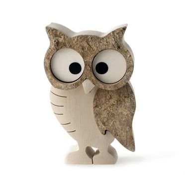 Wooden Owl Figurines Home Decorations - Rustic Owl Statue - Gift for Owls Lovers - Small
