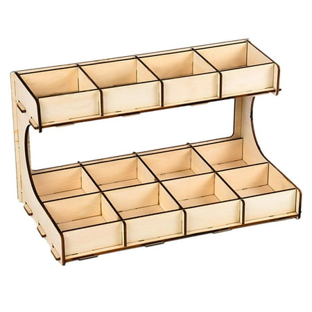 Wooden Paint Rack Stand Pigment Ink Storage Holder Organizer 2-layer 12-grid