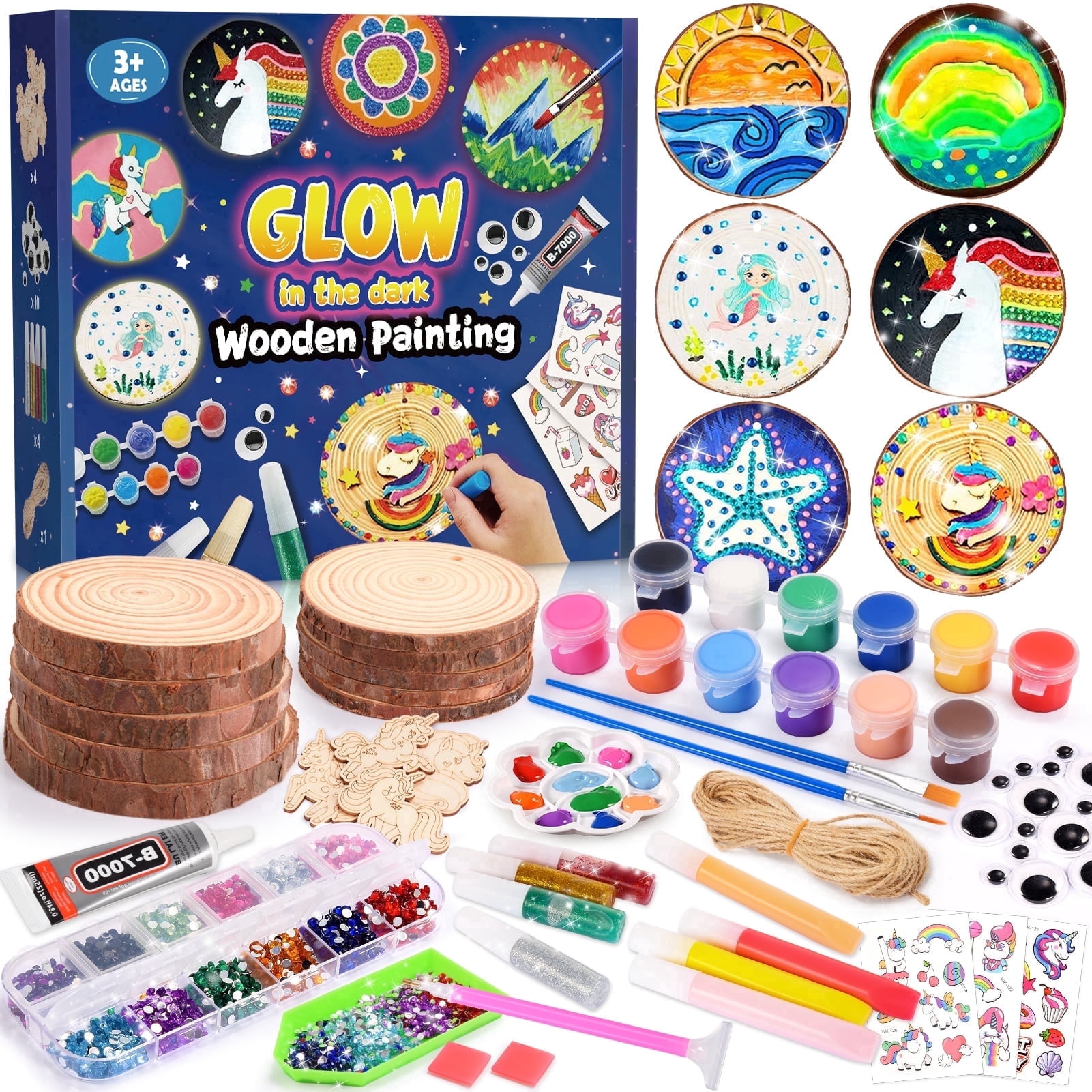 ATOPDREAM-US Craft Kit for Girls Age 6-12, Wooden Painting Craft Kit for Kids , 5 6 7 8 9 10 11 12 Year old Girls Gift Birthday Christmas