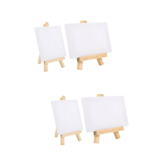 Wooden Painting Easel 4 Sets Blank Rugged Tools Imagination Multi-function Canvas Child