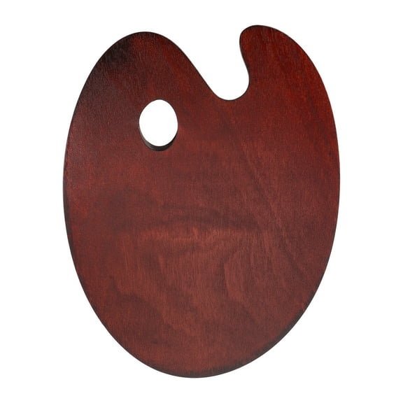 Toyandona Painting Pallet Dark Brown Wooden Oval 1Pcs 15.7x11.8in For Painting Lovers Home Use