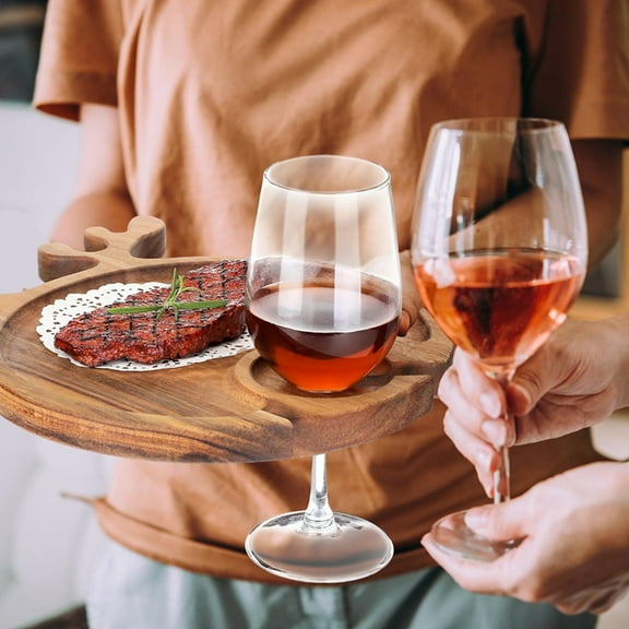 Wooden Pallet Christmas Cooked Steak Tray Outdoor Picnic Wine Glasses & Wine Holders Tray Fruit Steak Plate