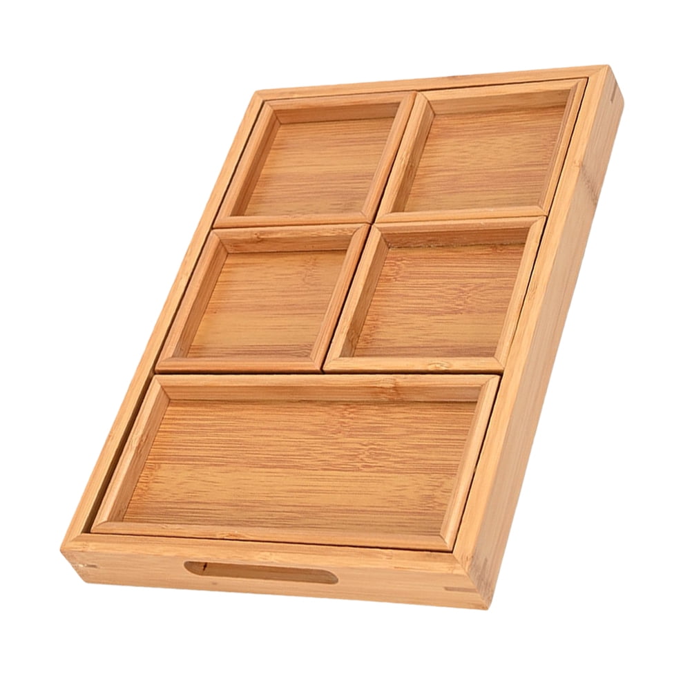 Wooden Pallet Set Picnic Serving Tray Trays Nut Make Tea Bamboo
