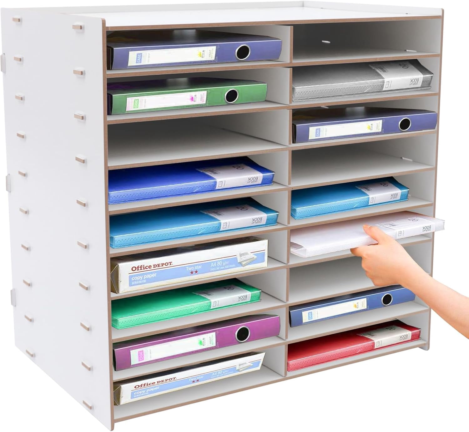 Wooden Paper Desktop Office Mail Tray Sorter, Literature Sorter Storage ...