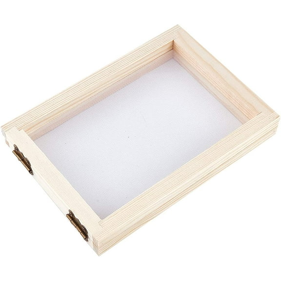 Wooden Paper Making Papermaking Mould Frame Screen Large Tools for Handcraft DIY Paper Craft 7.09x5x0.91 inch