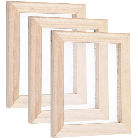 Wooden Paper Making Papermaking Mould Frame Screen Tools for DIY Paper Craft Rectangle BurlyWood 17.8x14.8x1.3cm diy