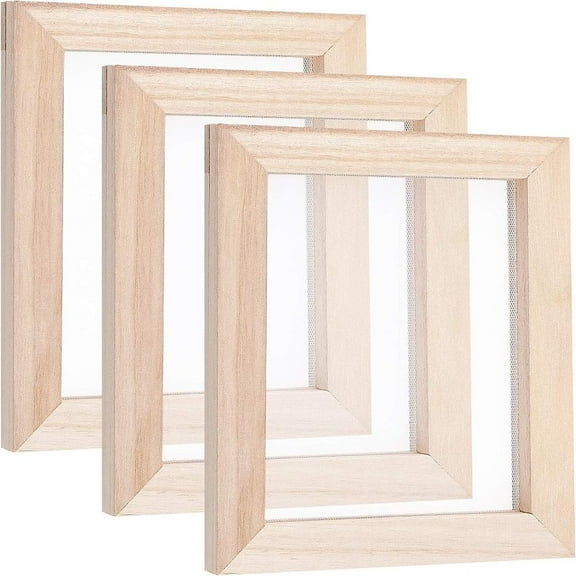 Wooden Paper Making Papermaking Mould Frame Screen Tools for DIY Paper Craft Rectangle BurlyWood 17.8x14.8x1.3cm