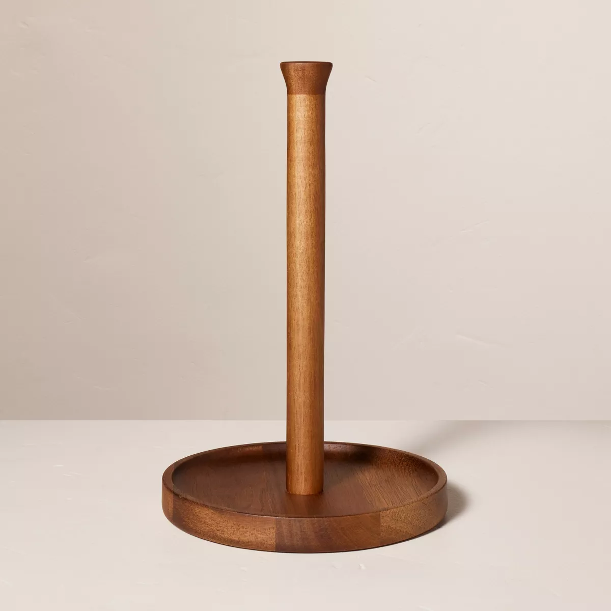 Wooden Paper Towel Holder Brown : Acacia Wood, Countertop Design, Varnished Finish - Walmart.com
