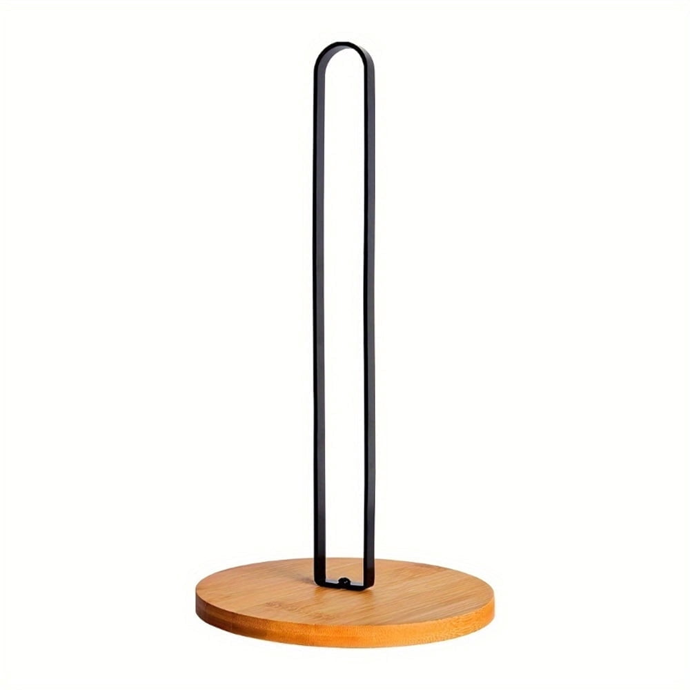Wooden Paper Towel Holder Countertop Kitchen-Towel-Holder FreeStanding with Non-Slip Base,Minimalist Modern Style for Bathroom,Kitchen, Living Room,Office