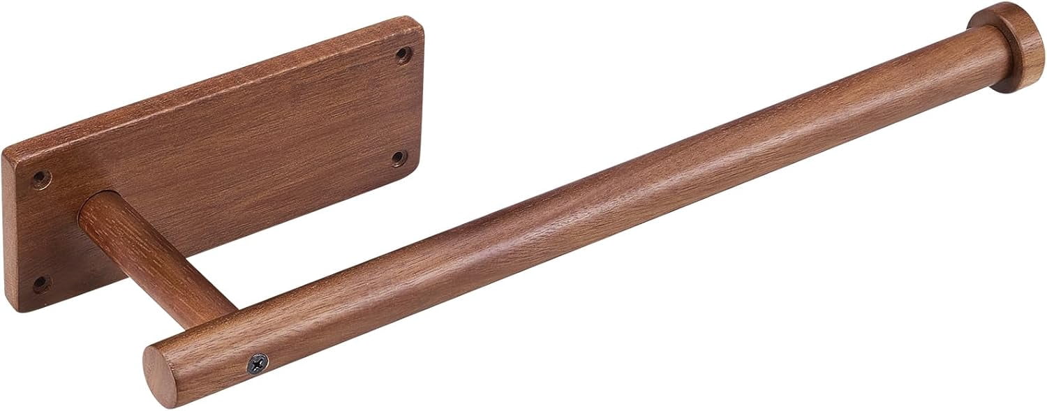 Wooden Paper Towel Holder for Kitchen,Adhesive Acacia Wood Holders Under Cabinet, Wall Mount Kitchen Storage Essentials,Suitable Kitchen,Bathroom