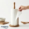 thumbnail image 1 of FVKRNYZ Paper Towel Holder Countertop, Wooden Standing Paper Roll Holder with Anti Slip Weighted Base for Kitchen, 1 of 8