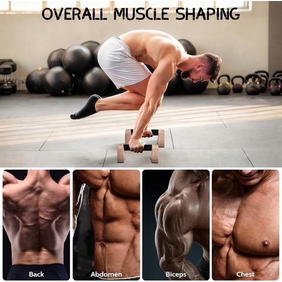 Wooden Parallettes Bars - 30CM Calisthenics Equipment for Handstand Training, Push Up Bars & Strength Training,Oak Wood Parallel Bar, Non-Slip Base for Handstand Blocks, Pushup Handles & Planks