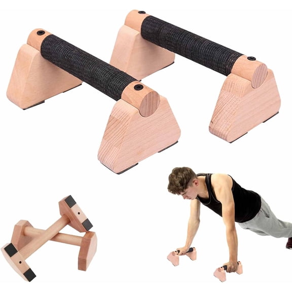 Wooden Parallettes Bars for Calisthenics - Handstand Push Up Bars for Training, L-Sit & Dip Workouts - Portable Fitness Equipment for Home Gym