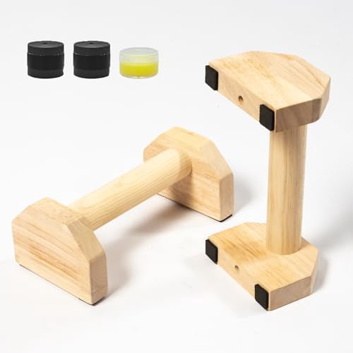 SELEWARE Push Up Bars Parallettes Bars Anti-slip Handstand Bars with Soft Rubber Handle for Calisthenics, Fitness, Floor Exercises, Sturdy Construction, Support 500 lbs Black