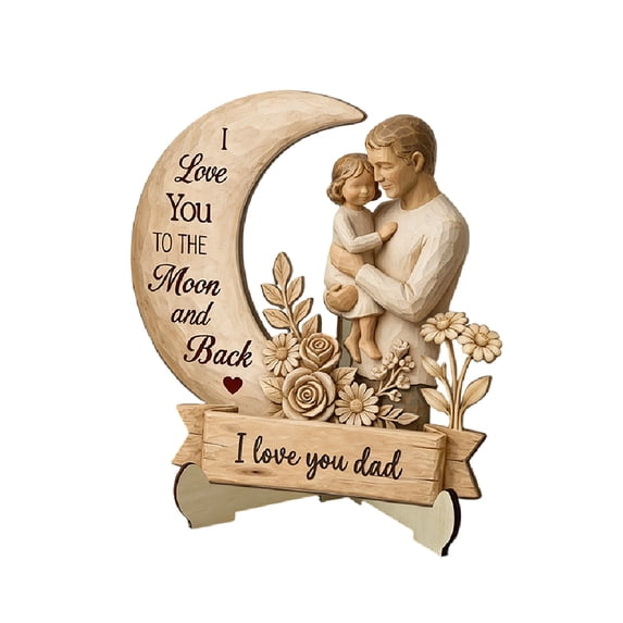 Wooden Parent-Child Heart-Shaped Figurine - Handcrafted Romantic Desk Decor for Special Occasions, Gift for Family & Loved Ones