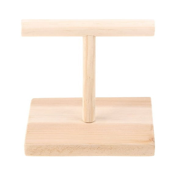 Wooden Parrot Perch T Stand Play Platform Bird Training Paw Grinding Toys Pet Cockatiel Cage Nest
