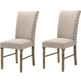 thumbnail image 1 of Wooden Parson Chairs with Turned Legs and Cream Upholstery / Perfect for Dining Room Use, Set of 2, 1 of 3