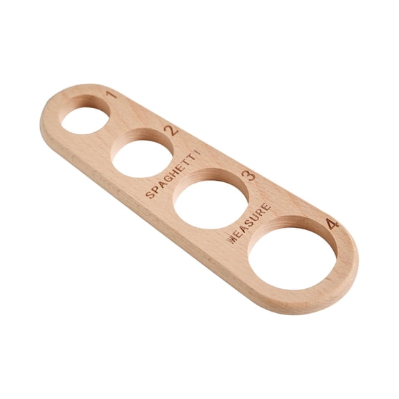 Wooden Pasta Measuring Tool – Precise Spaghetti Portion Guide with 4 Holes for 1-4 Servings, Durable, Eco-Friendly Kitchen Utensil for Mess-Free Cooking