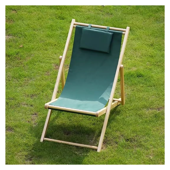 Wooden Patio Lounge Chair Beach Sling Chairs Portable Reclining Beach Chair Solid Wood Frame with Canvas,Folding Camping Chairs Deck Chair for Garden