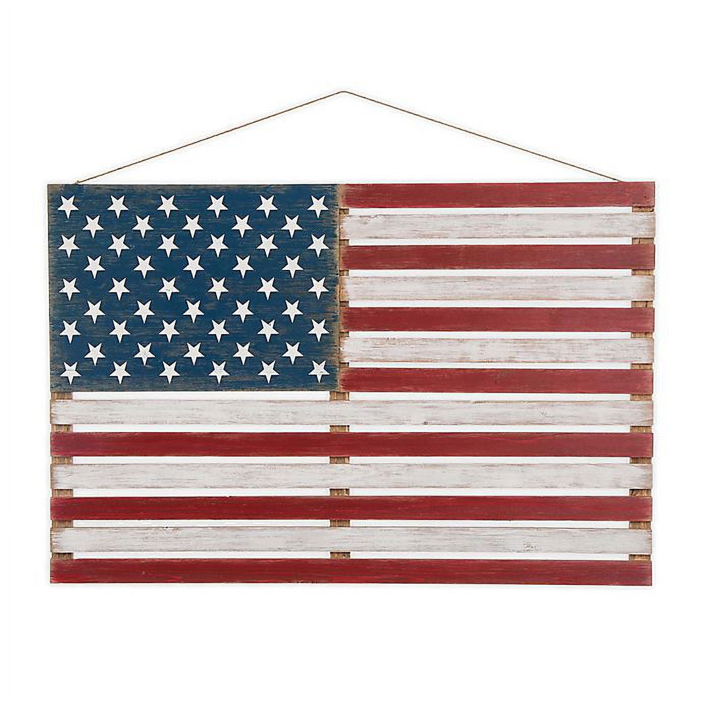 Rustic Wooden Patriotic American Flag Wall Decor